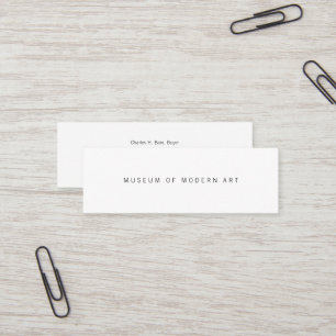 Museum Minimal Centre Front and Back Two Mini Business Card