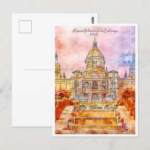 Museum National Art Travel Place Watercolor Postcard