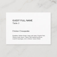 Museum Style Placard Flat Place Card