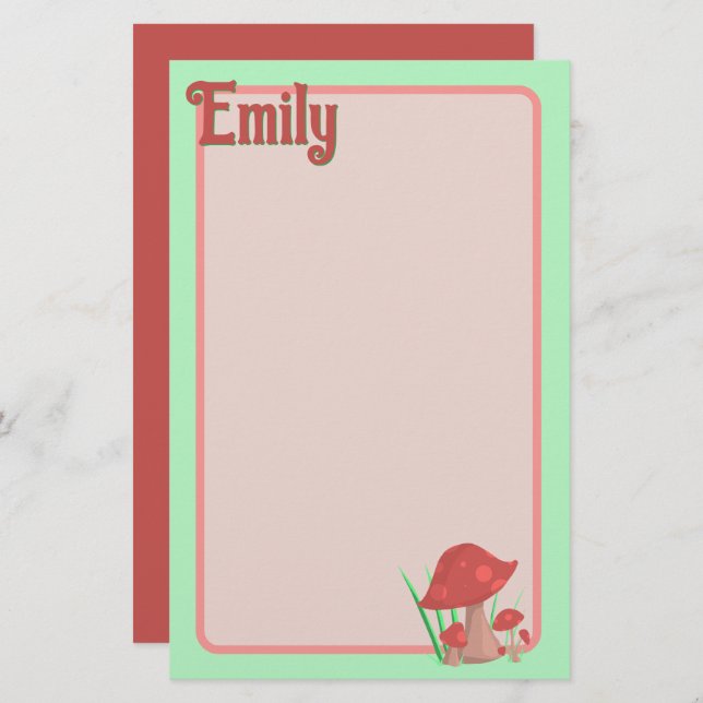 Mushie Garden Personalised Stationery (Front/Back)