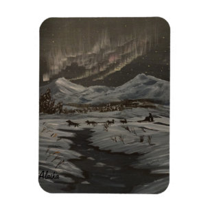 Mushing Aurora Magnet