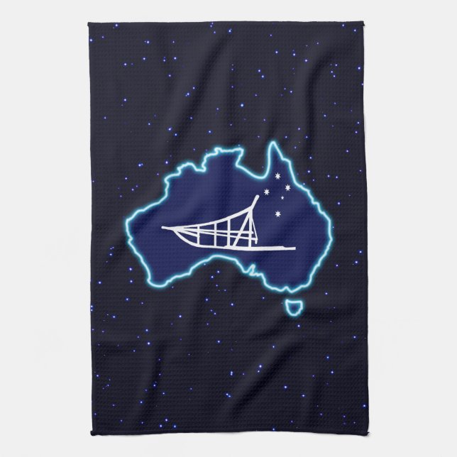 Mushing Down Under Tea Towel (Vertical)