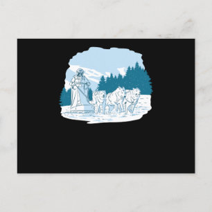 Mushing Sled Dog Racing Husky Sledding Postcard