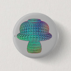 mushroom 3 cm round badge