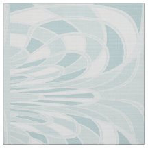 Mushroom, Abstract - Aqua - Fabric