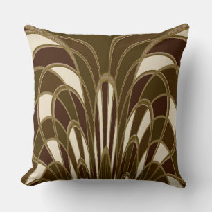 Mushroom Abstract - Art Deco - Cattail #2 Cushion