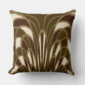 Mushroom Abstract - Art Deco - Cattail #2 Cushion