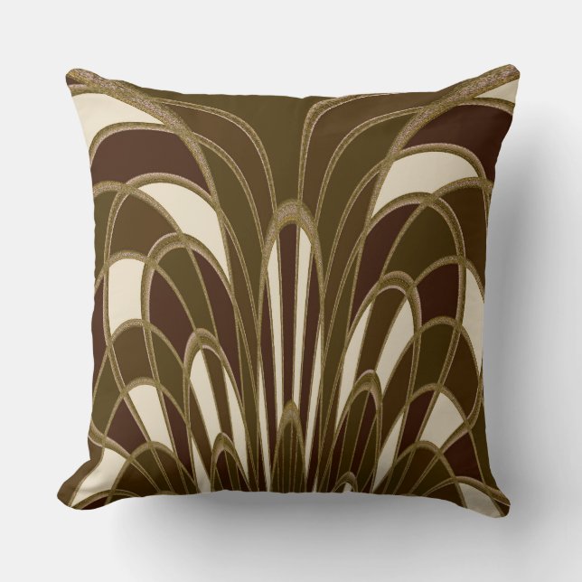 Mushroom Abstract - Art Deco - Cattail #2 Cushion (Front)