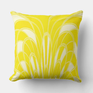 Mushroom Abstract - Art Deco - Citrus Cushion