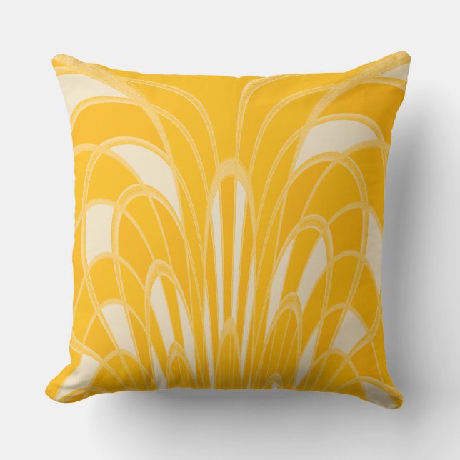 Mushroom Abstract - Art Deco - Mango Cushion (Front)
