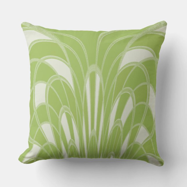 Mushroom Abstract - Art Deco - Mint Cushion (Front)