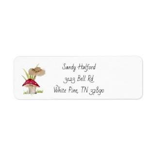 Mushroom Address Lables Return Address Label