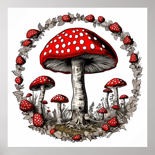Mushroom agaric fungus plant poster (Front)