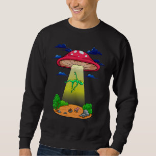 Mushroom Alien Abduction Psychedelic Space UFO Fu Sweatshirt