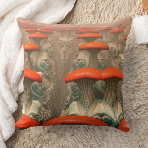 Mushroom Alien Planet  Throw Pillow