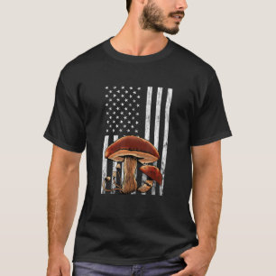 Mushroom America USA Flag Foraging Morels Hunter M T-Shirt