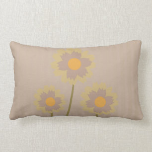 Mushroom and Mustard coloured floral pattern Lumbar Cushion