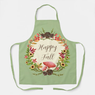 Mushroom and sunflowers with customisable text apron
