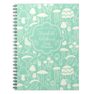 Mushroom Aqua Cream Notebook
