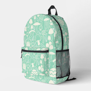 Mushroom Aqua Cream Printed Backpack