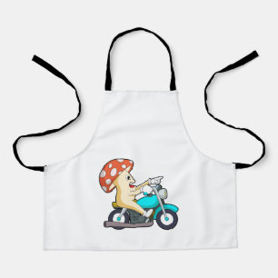 Mushroom as Biker with Motorcycle Apron