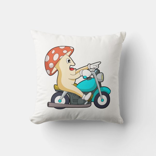 Mushroom as Biker with Motorcycle Cushion (Front)