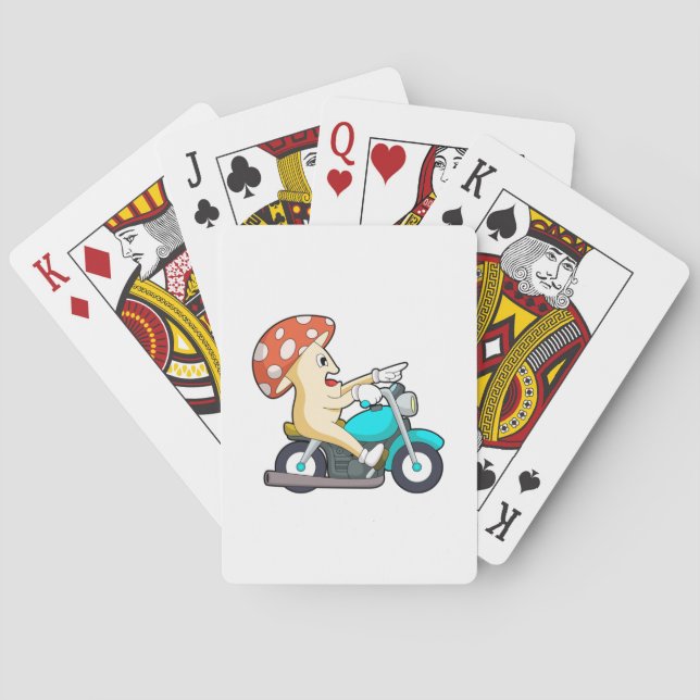 Mushroom as Biker with Motorcycle Playing Cards (Back)