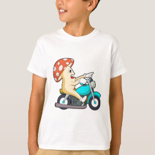 Mushroom as Biker with Motorcycle T-Shirt