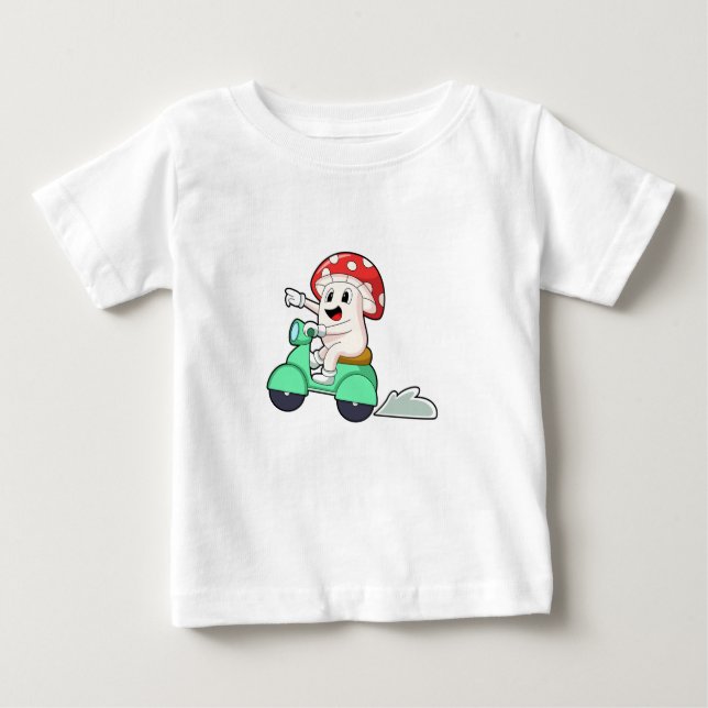 Mushroom as Biker with Scooter.PNG Baby T-Shirt (Front)