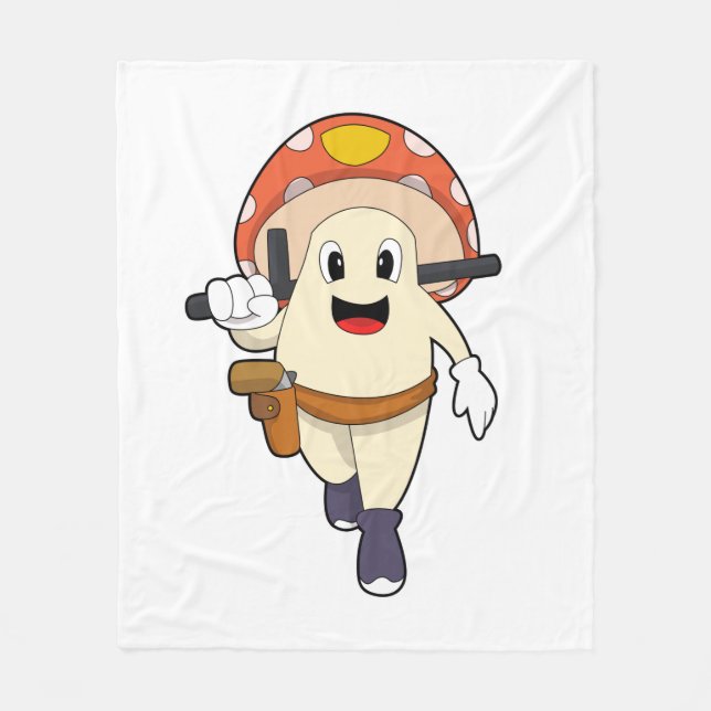 Mushroom as Police officer at Police Fleece Blanket (Front)