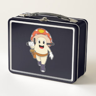 Mushroom as Police officer at Police Metal Lunch Box