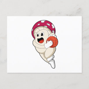 Mushroom at Basketball Sports Postcard