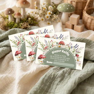 Mushroom Baby Shower Diaper Raffle Enclosure Card