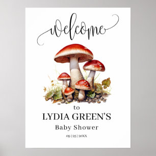 Mushroom Baby Shower Invitation, Fall Baby Shower Poster