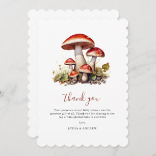 Mushroom Baby Shower Invite, Fall Gender Neutral Thank You Card