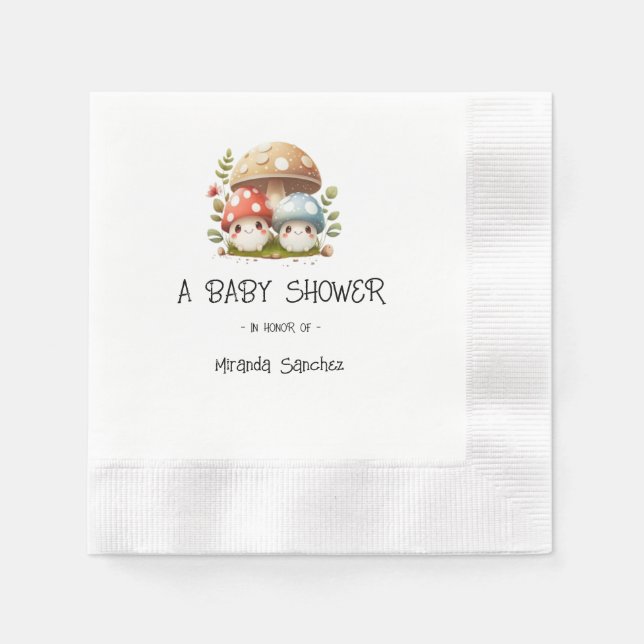 Mushroom Baby Shower  Napkin (Front)