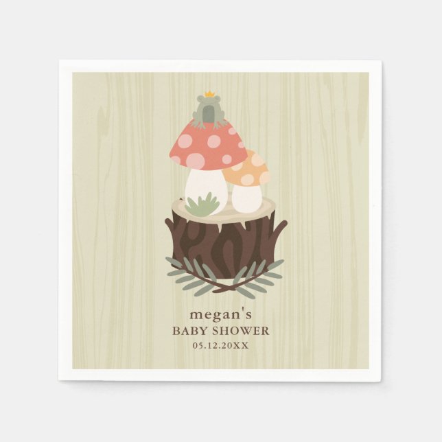 Mushroom Baby Shower Napkin (Front)