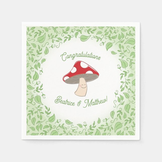 Mushroom Baby Shower Napkin (Front)