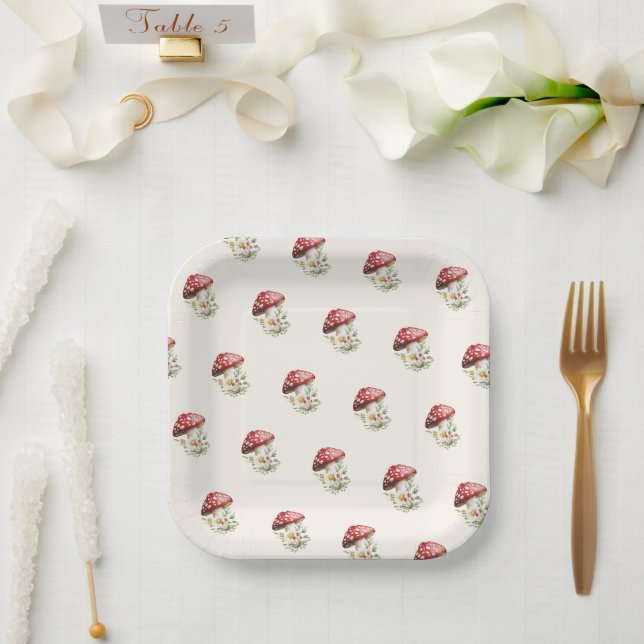 Mushroom Baby Shower  Paper Plate (Wedding)