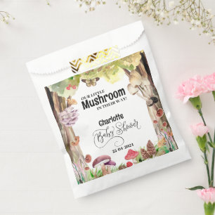mushroom baby shower woodland forest favour bag