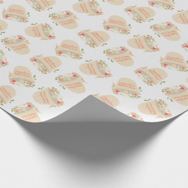 Mushroom Baby Shower Woodland Wrapping Paper (Corner)