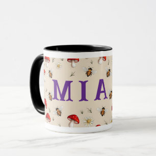 Mushroom & bee customisable combo mug