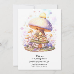 Mushroom Birthday Invitation