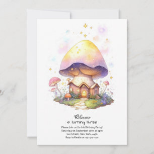 Mushroom Birthday Invitation