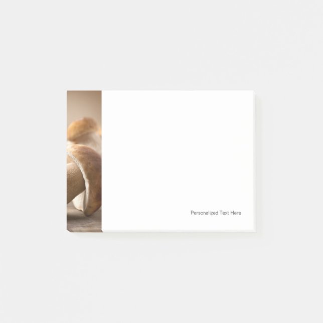 Mushroom Boletus Over Wooden Background. Autumn Post-it Notes (Front)