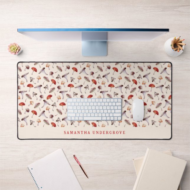 Mushroom Botanical Pattern Desk Mat (Office 1)