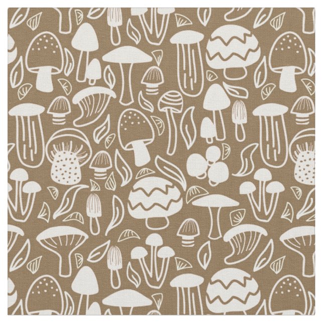 Mushroom Brown Cream Fabric (Close Up)