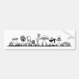 Mushroom bumper sticker (hand drawn)