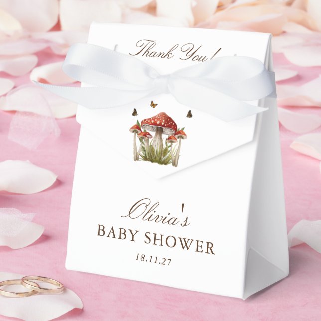 Mushroom Butterfly Theme Baby Shower Thank You Favour Box (Wedding)