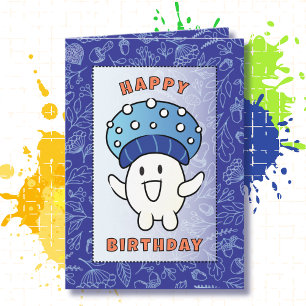 Mushroom Cartoon Funny Saying Fungi Birthday Card